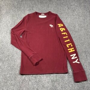 Abercrombie & Fitch Muscle Long Sleeve‎ Shirt Mens Medium Embroidered Spell Out